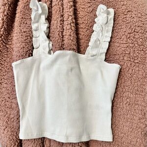 Ruffle strap crop tank